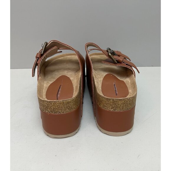 Free People Intentionally Blank Rule Breaker Flatform Sandals in Chesnut Women's - Picture 6 of 8